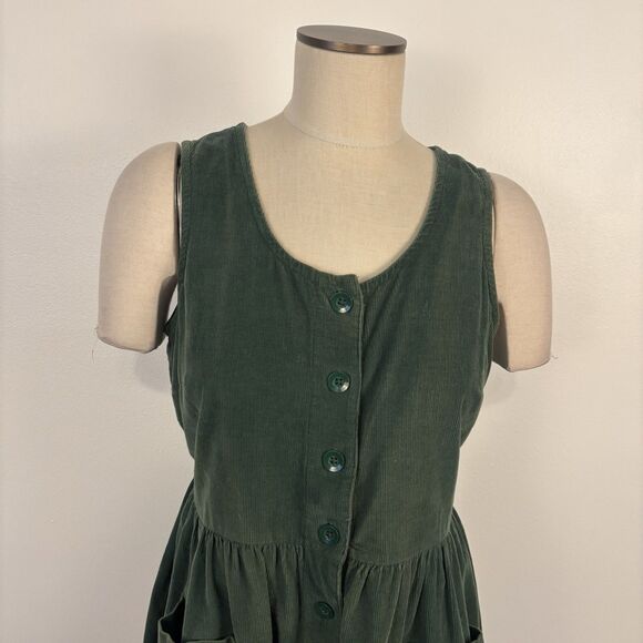 The Vermont Country Store Women’s S Corduroy Green Jumper Dress FLAWED - Picture 5 of 14